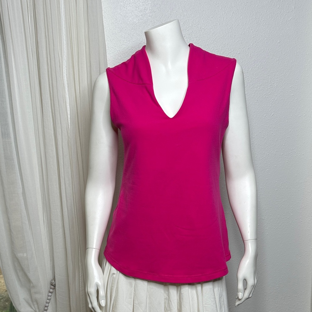 Lululemon V Neck Tank Pink Size 10 w/built in Bra (G-1778)